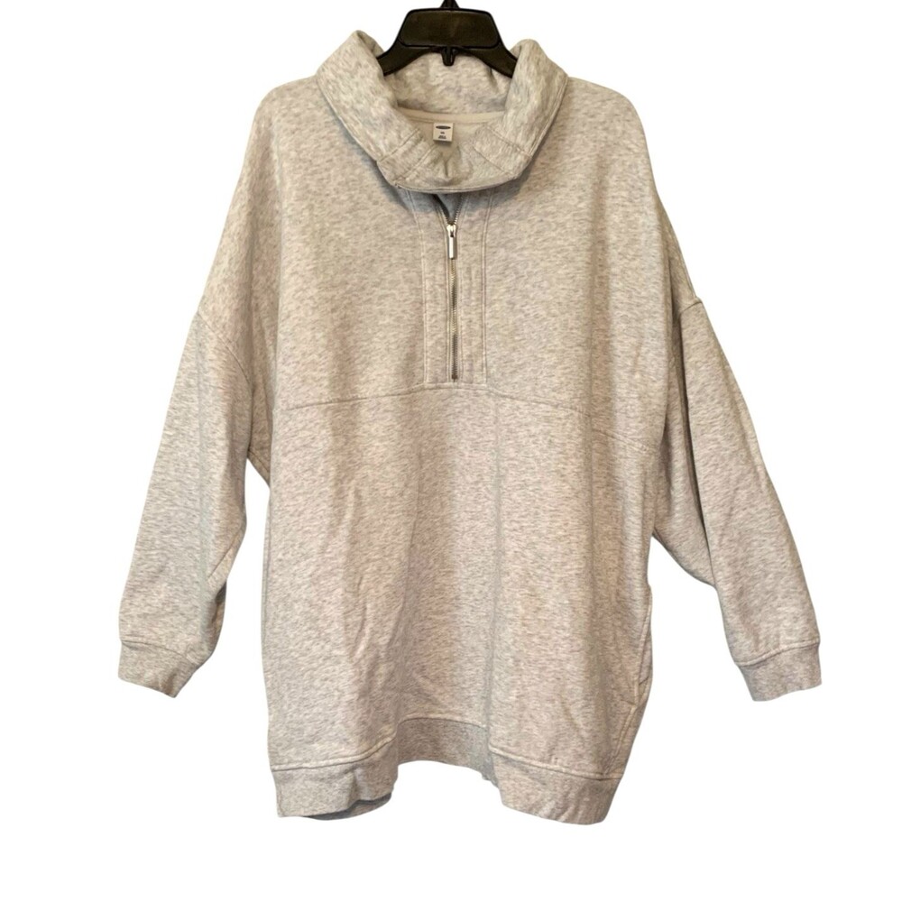Old Navy Women’s  XXL Tall Oversized Half-Zip Funnel-Neck Sweatshirt